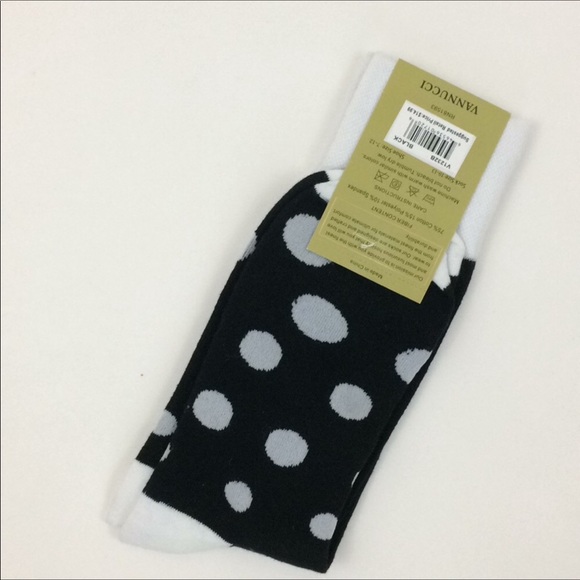 Vannucci Polka dots socks Black White - Picture 2 of 3